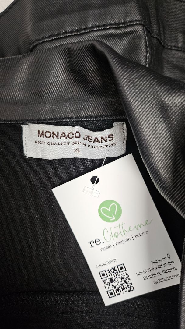 Monaco Jeans Black Coated Stretch Jacket (14)