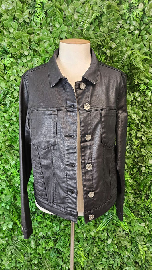 Monaco Jeans Black Coated Stretch Jacket (14)