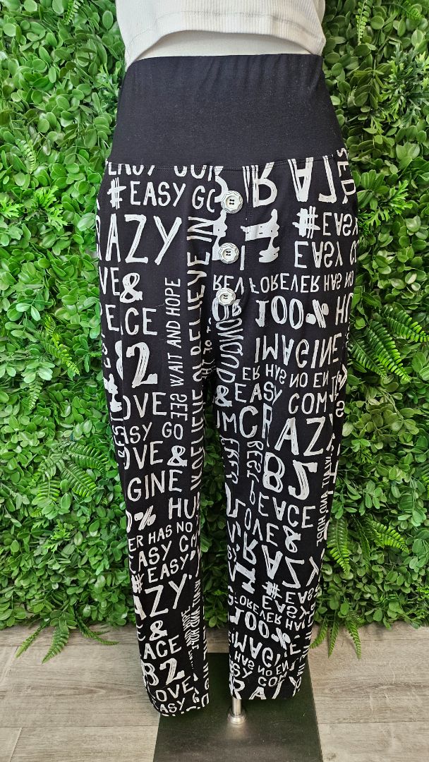 David Pond Black/White Letter Pants (12)