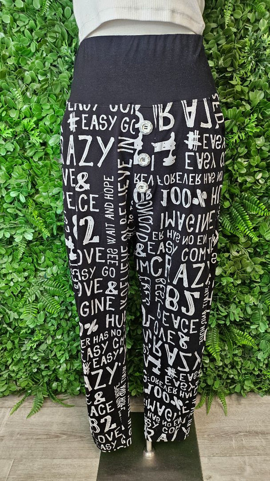 David Pond Black/White Letter Pants (12)