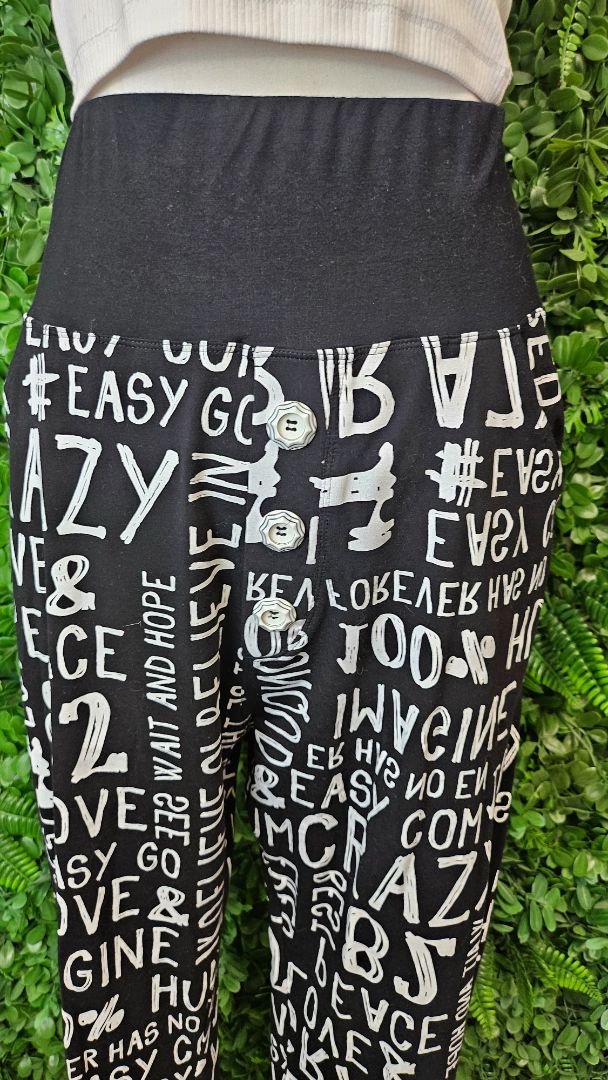 David Pond Black/White Letter Pants (12)
