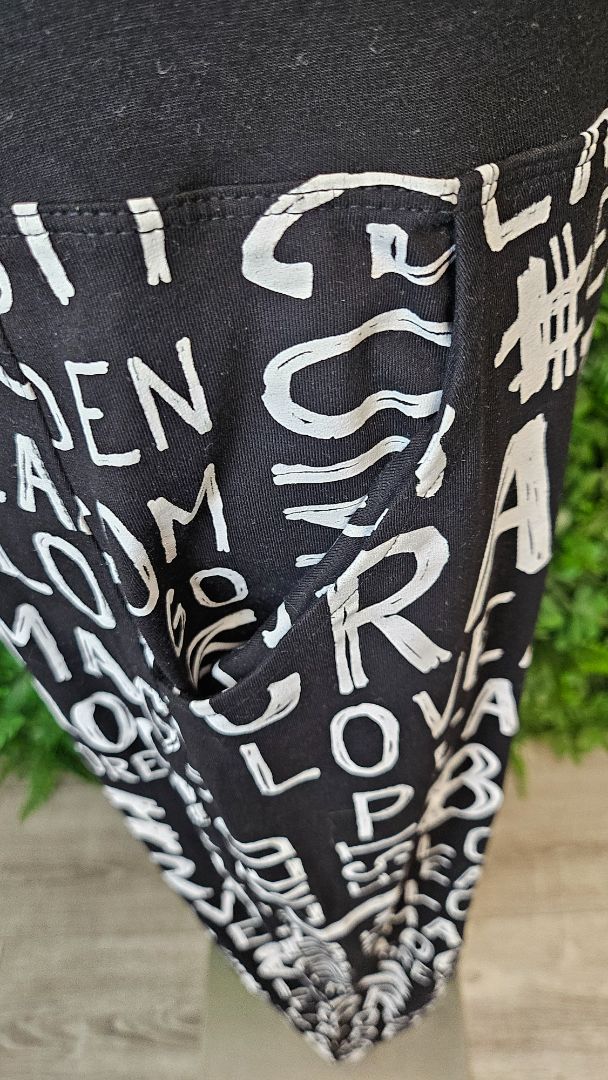 David Pond Black/White Letter Pants (12)