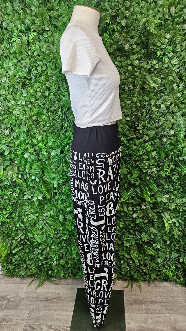 David Pond Black/White Letter Pants (12)