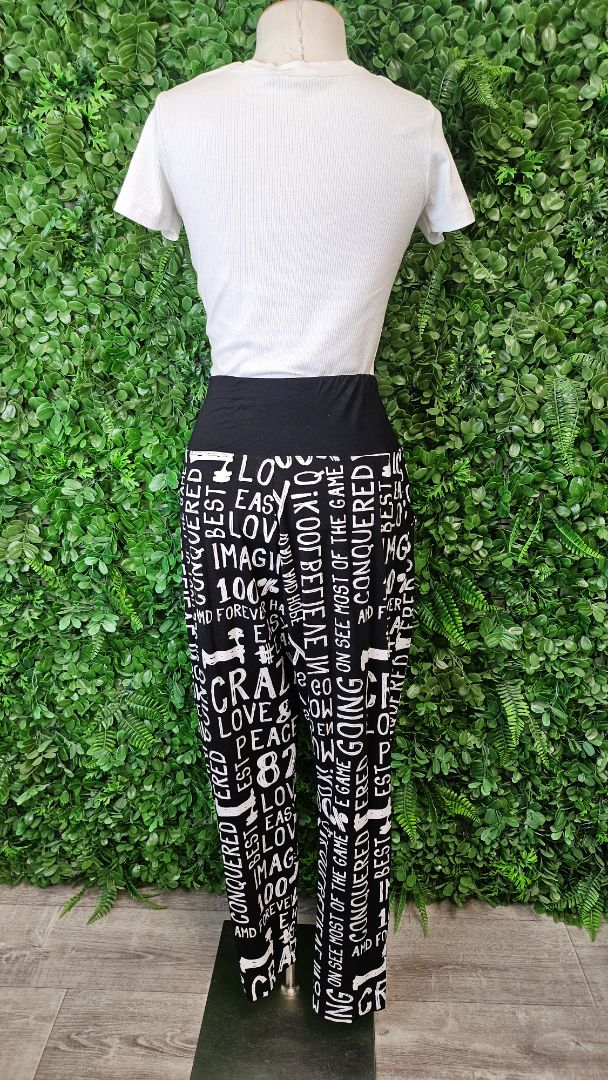 David Pond Black/White Letter Pants (12)