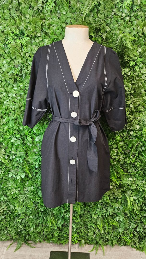Zara Black/White Stitch Dress BNWT (8)