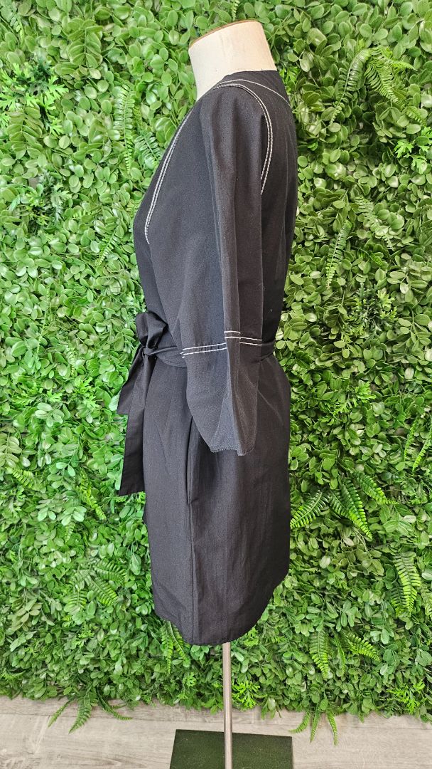 Zara Black/White Stitch Dress BNWT (8)