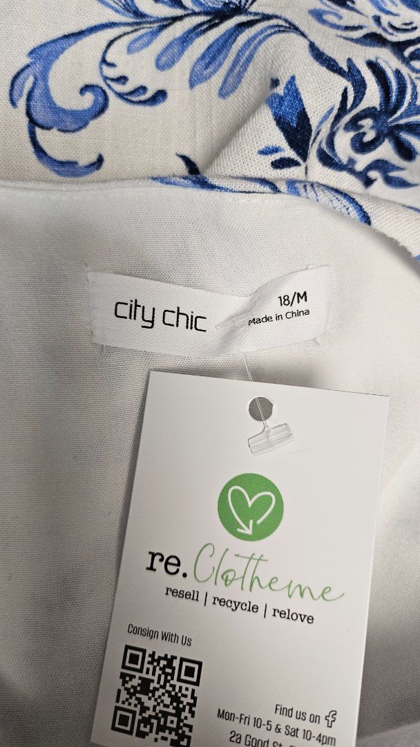 City Chic Floral Linen Mini Dress (18)