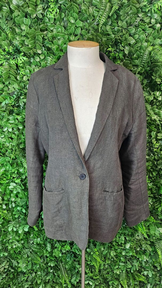 Max Olive Green Linen Blazer (10)
