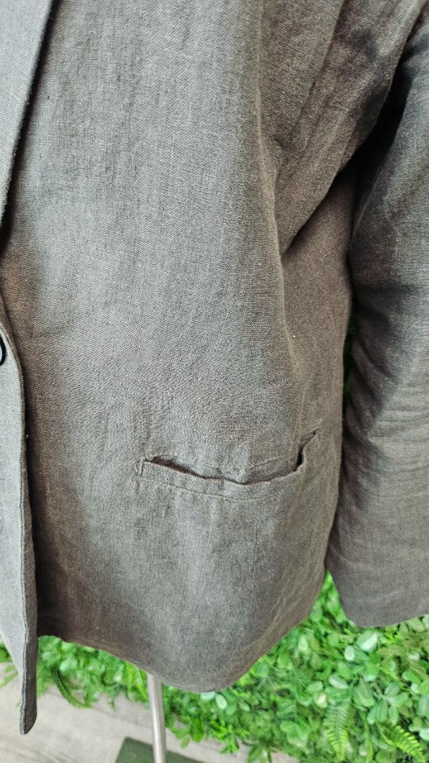 Max Olive Green Linen Blazer (10)