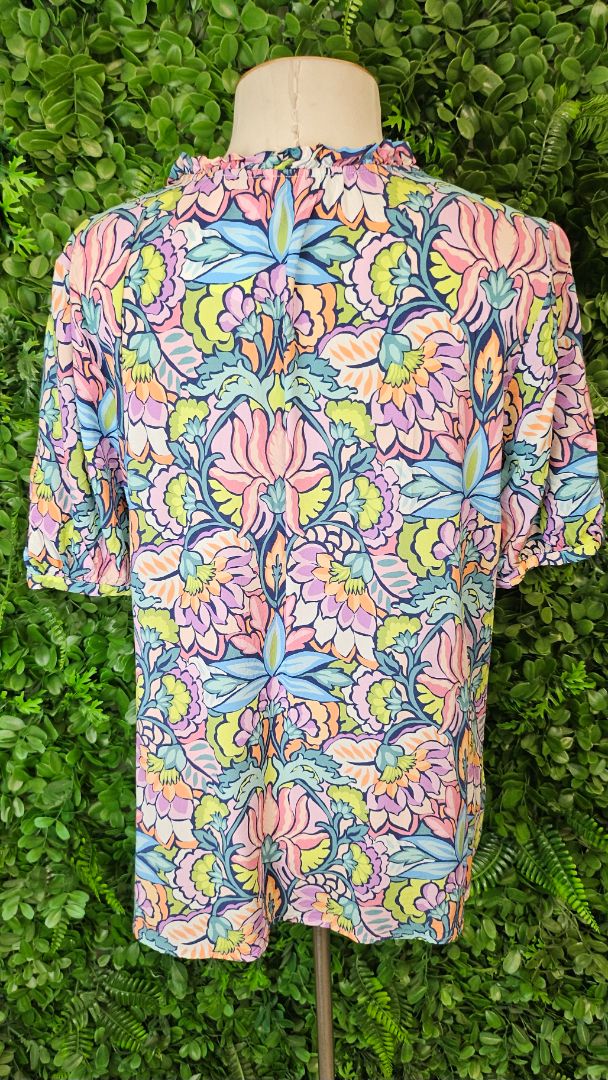 Blue Illusion Multi Lotus Blouse