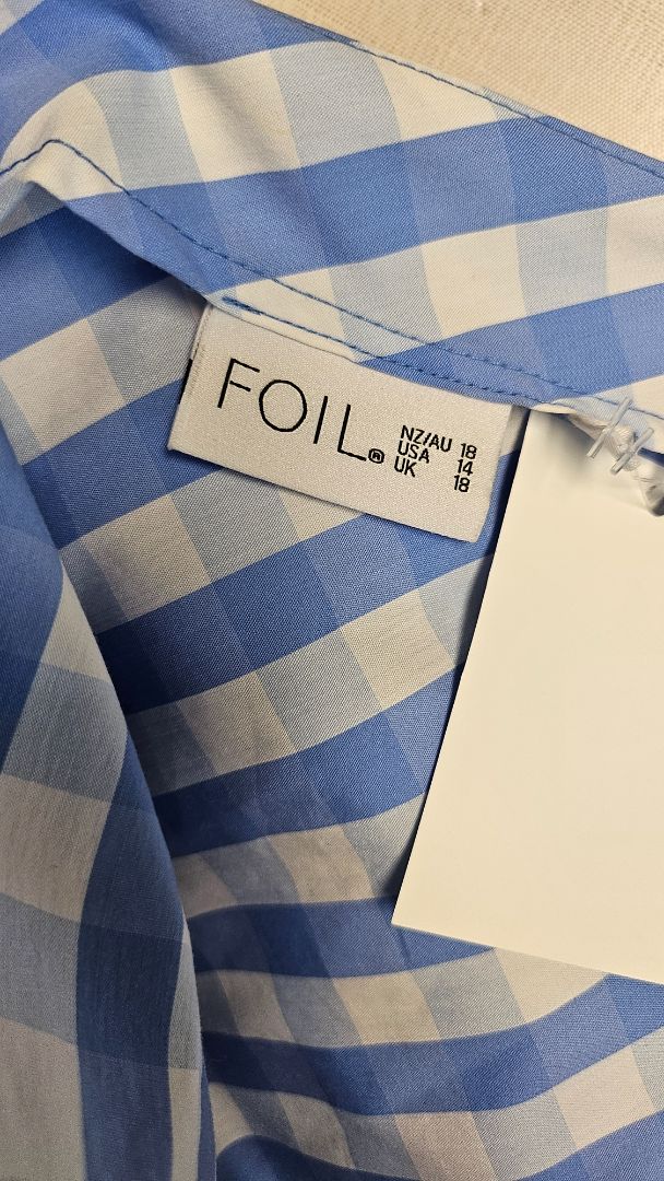 Foil Blue Gingham Dress (16-18)