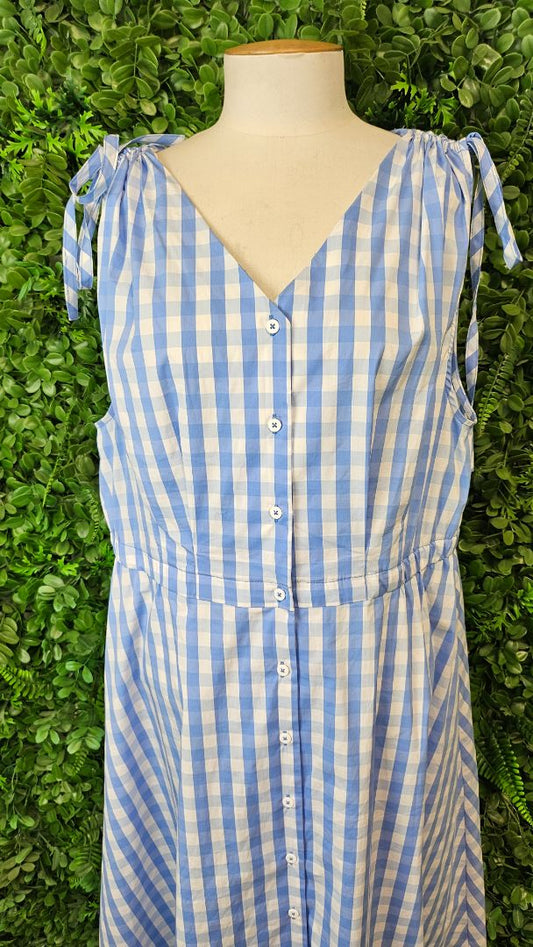 Foil Blue Gingham Dress (16-18)