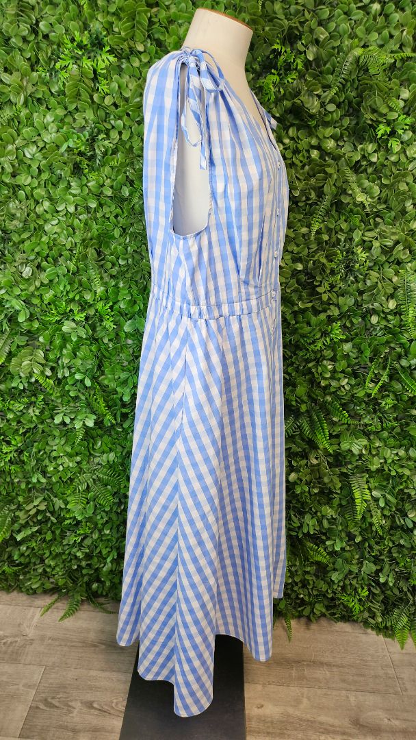 Foil Blue Gingham Dress (16-18)