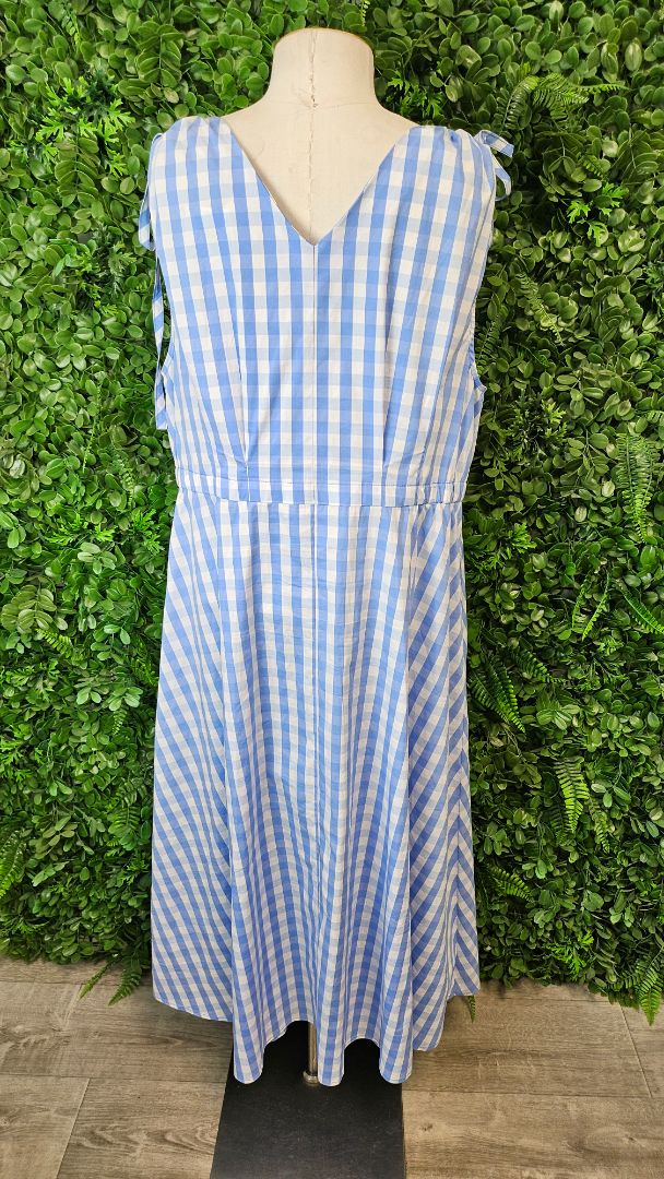 Foil Blue Gingham Dress (16-18)