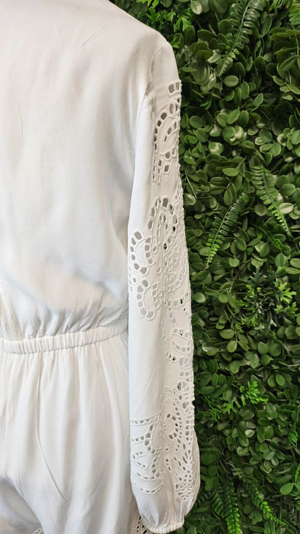Witchery White Long Sleeve Playsuit (8)