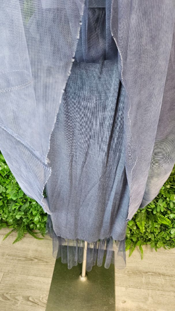 Made In Italy Denim Blue Tulle Skirt (8-10)