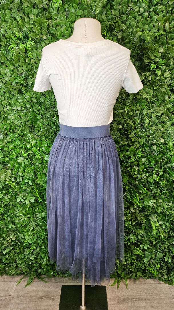 Made In Italy Denim Blue Tulle Skirt (8-10)