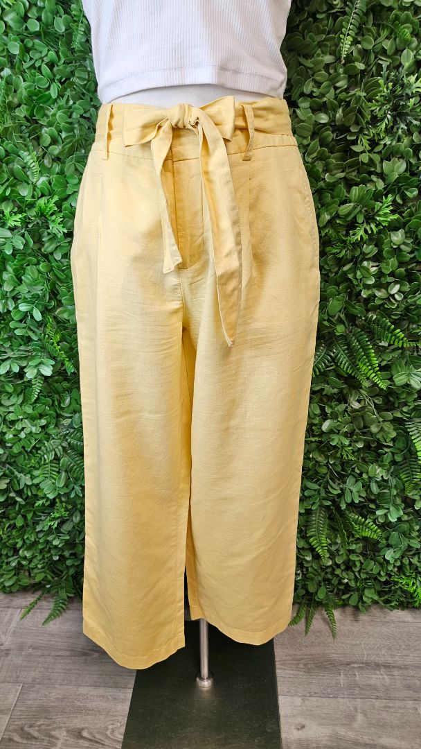 Zara Yellow Linen Blend Pant (10)