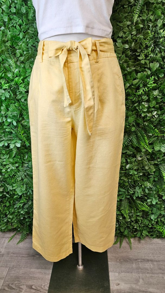 Zara Yellow Linen Blend Pant (10)