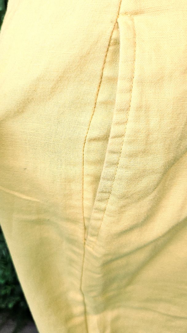 Zara Yellow Linen Blend Pant (10)