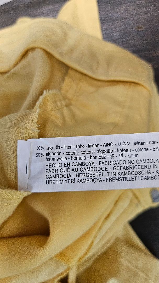Zara Yellow Linen Blend Pant (10)