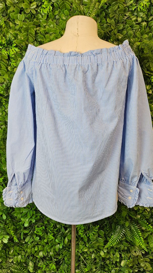 New Look Blue Stripe Top (10)
