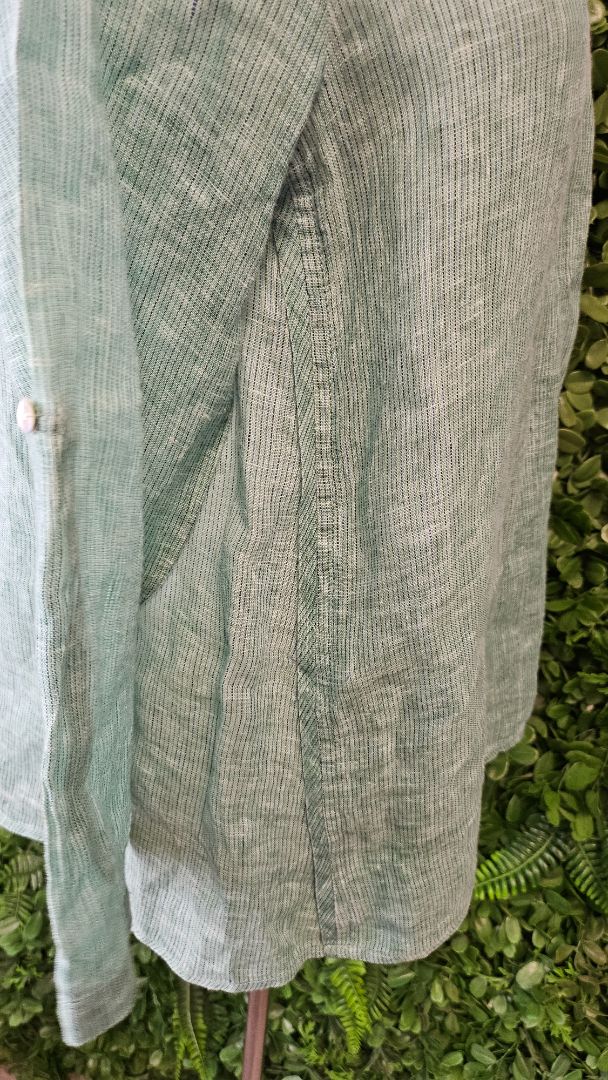 Madly Sweetly Green Linen Blouse (10)