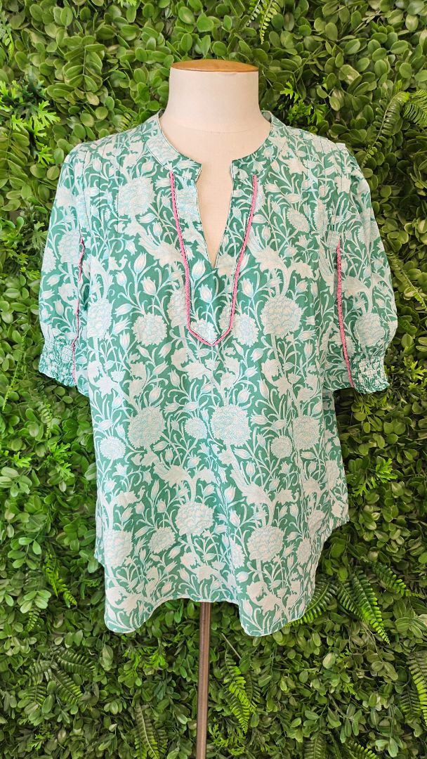 Loobies Story Green Print Blouse (14)