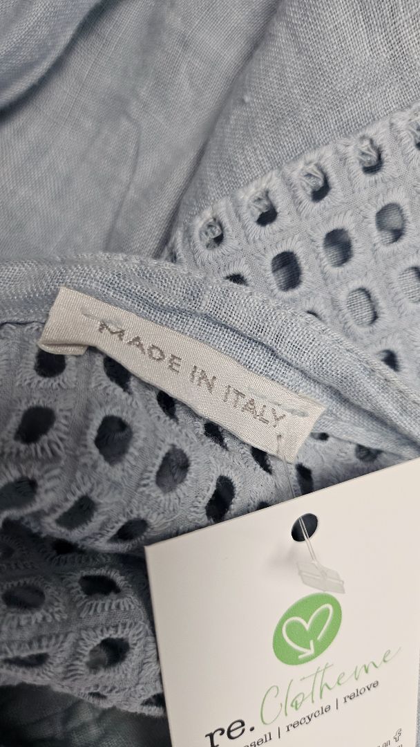 Made In Italy Baby Blue Linen Blouse (14-16)