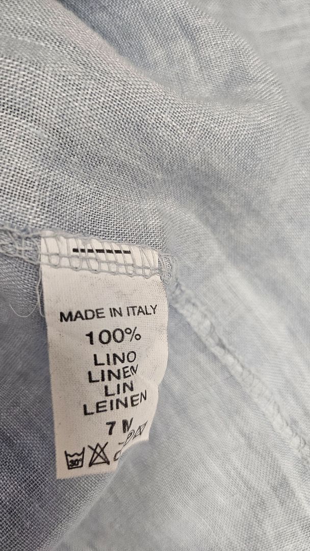 Made In Italy Baby Blue Linen Blouse (14-16)
