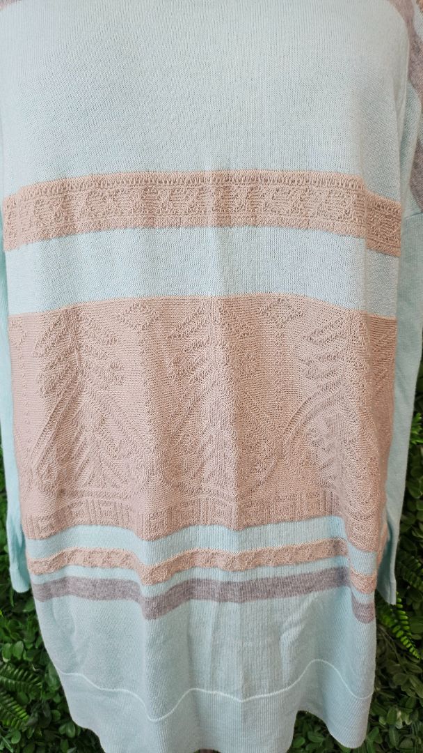 Loobies Story Blue/Tan Aztec Knit (12-14)