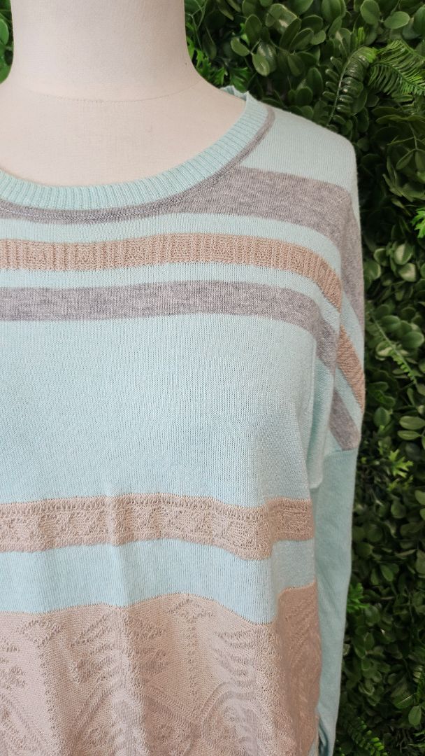 Loobies Story Blue/Tan Aztec Knit (12-14)