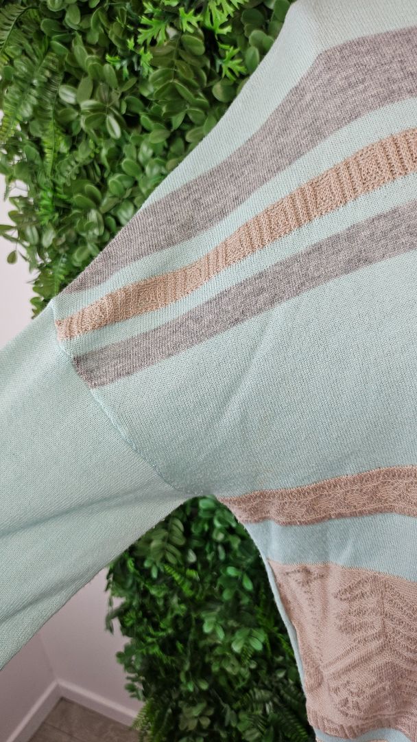 Loobies Story Blue/Tan Aztec Knit (12-14)