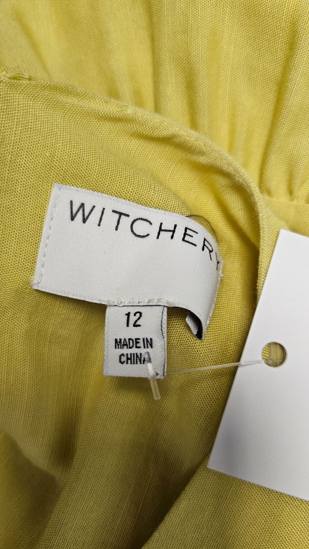 Witchery Yellow Tiered Dress (12)