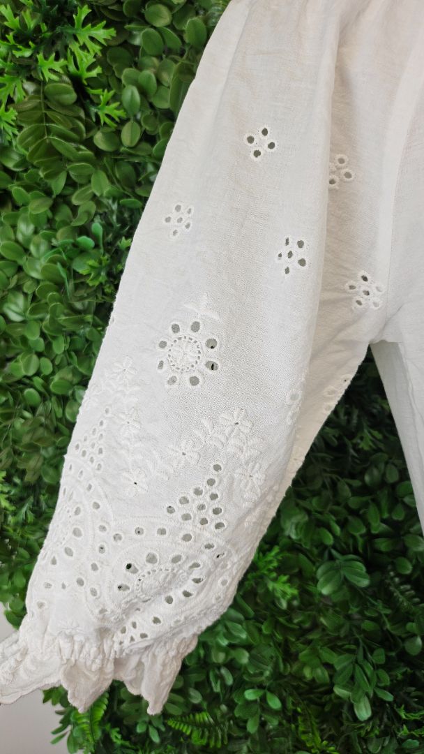 Redcurrent White Embroidered Top (12)