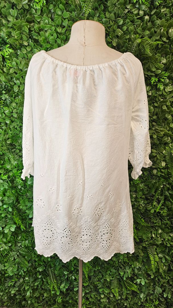 Redcurrent White Embroidered Top (12)