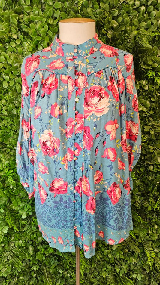 Luna Sky Floral Boho Blouse (10)
