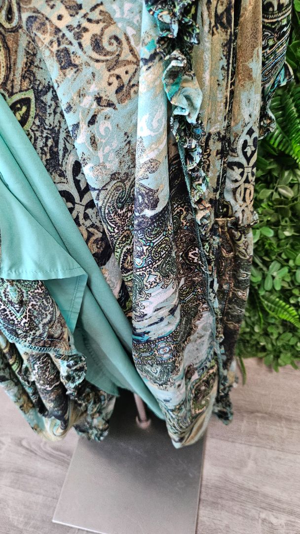 Amaya Green Print Tiered Maxi Dress (10)