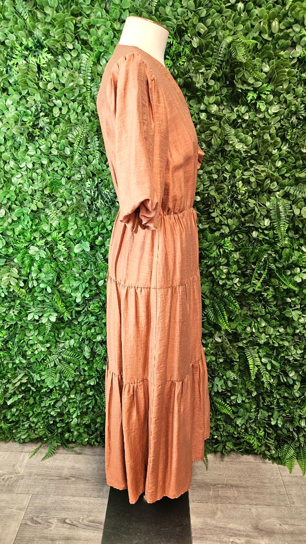 Esmaee Bronze Tiered Dress (8)