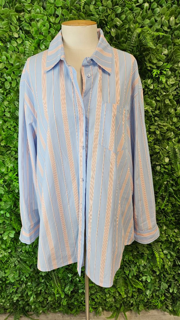Lorna Jane Stripe Cotton Blend Shirt (18)