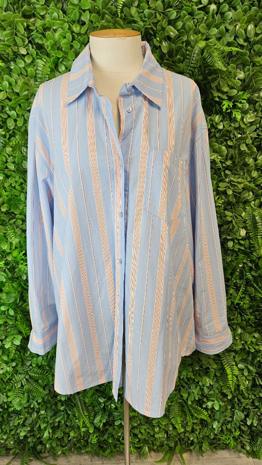 Lorna Jane Stripe Cotton Blend Shirt (18)