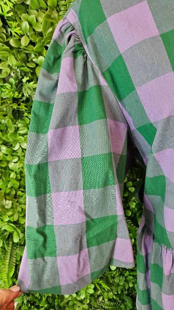 Thing Thing Purple/Green Cotton Dress (16)