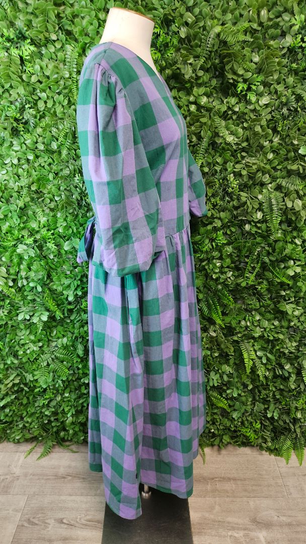 Thing Thing Purple/Green Cotton Dress (16)