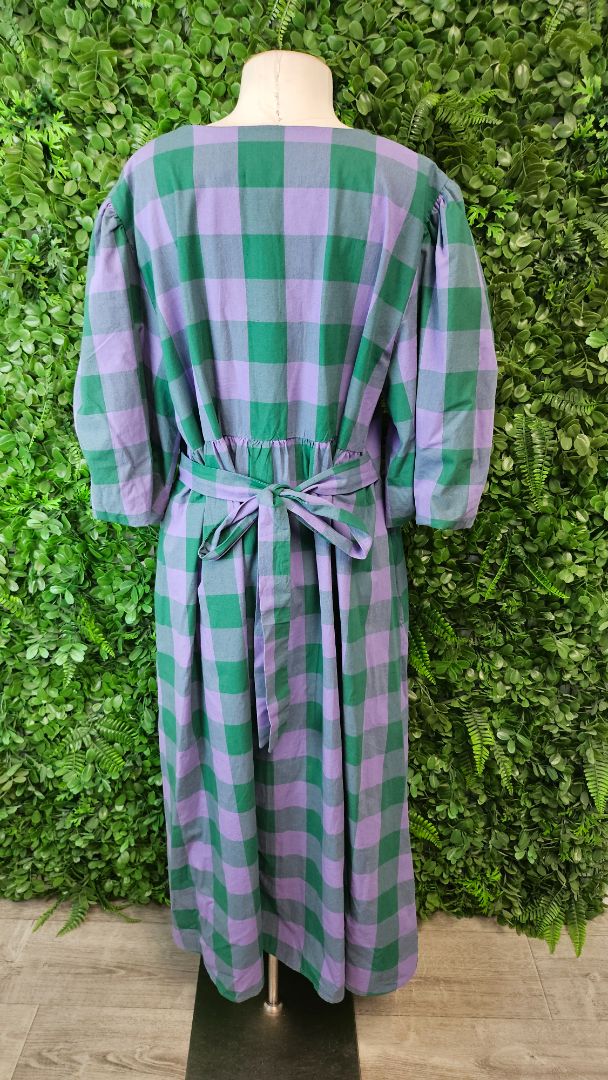 Thing Thing Purple/Green Cotton Dress (16)