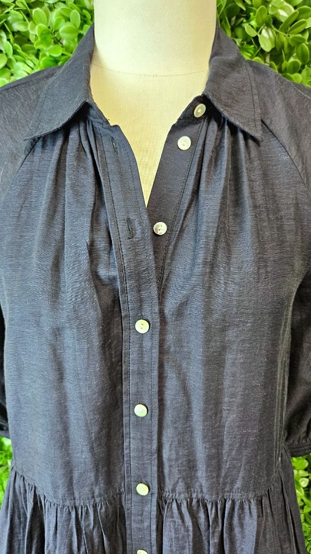 Witchery Navy Linen Blend Dress (8)