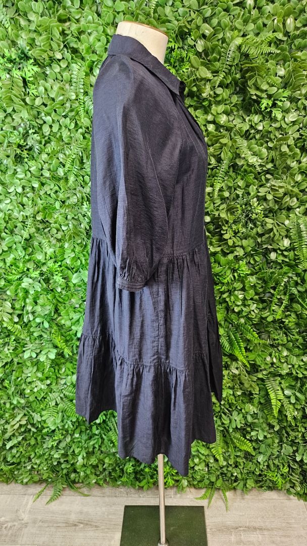 Witchery Navy Linen Blend Dress (8)