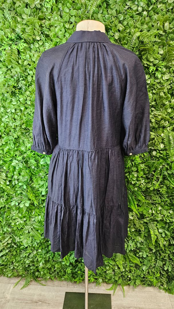 Witchery Navy Linen Blend Dress (8)