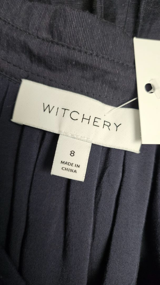 Witchery Navy Linen Blend Dress (8)