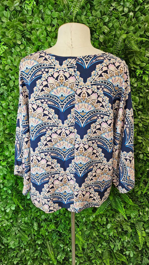 Vassalli Blue Print Relaxed Fit Top (14)
