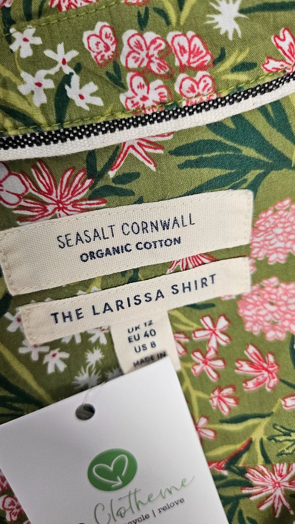 Seasalt Cornwall Green Print Larissa Shirt (12)